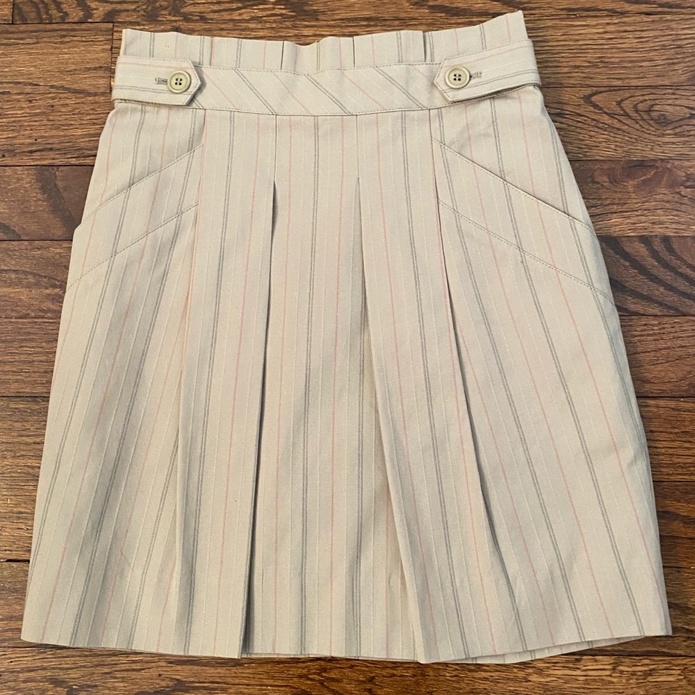 BCBGMaxAzria Stripe Skirt with Pockets and Pleats